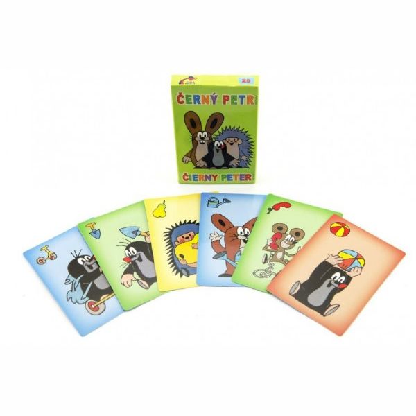 Černý Petr Krtek společenská hra karty v papírové krabičce 