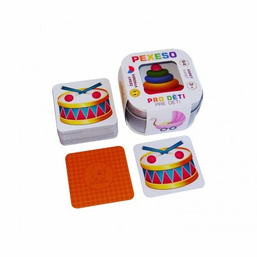 Pexeso Pro děti 64 karet v plechové krabičce 6x6x4cm Hmaťák 