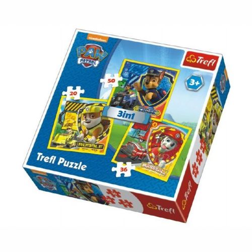 Puzzle 3v1 Paw Patrol/Tlapková patrola 20x19,5cm v krabici 28x28x6cm 