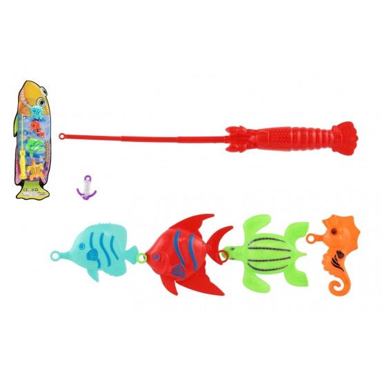 Hra ryby rybář s prutem 26cm plast 5 barev 