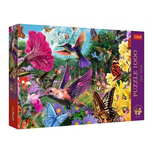 Puzzle Premium Plus - Čajový čas: Zahrada kolibříků 1000 dílků 