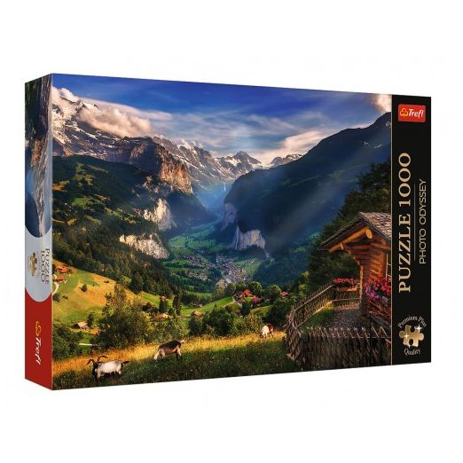 Puzzle Premium Plus - Photo Odyssey: Údolí Lauterbrunnen 1000 dílků 