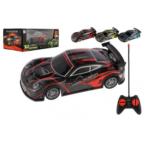 RC Auto závodní 27MHz plast 20cm na baterie se světlem 3 barvy 