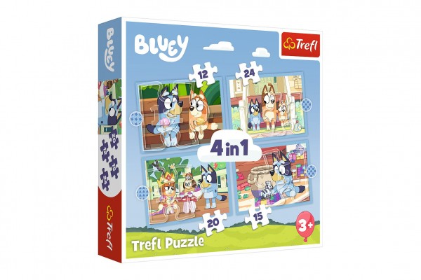 Puzzle 4v1 Bluey a jeho svět